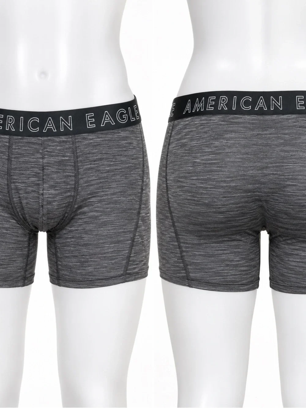 American Eagle Outfitters Gray Heather Boxer Briefs with Black Waistband